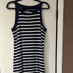 GAP Striped Navy and White Midi Dress